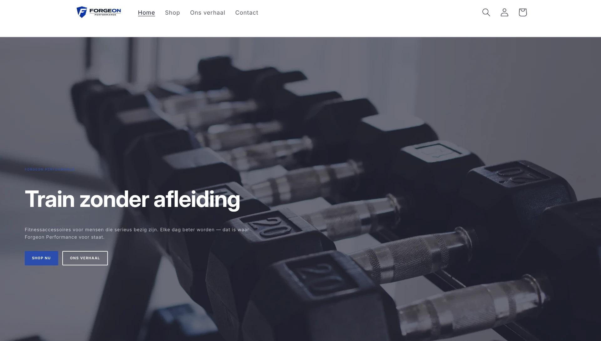 Screenshot van de website van Forgeon Performance